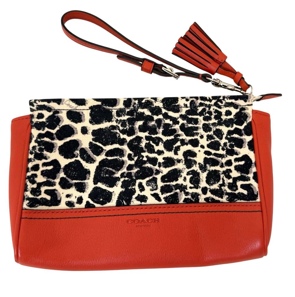 Coach 47999 Legacy Ocelot Cheetah Canvas Universal Wristlet Purse Bag Hangtag